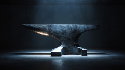 A sturdy anvil gleaming in soft light, symbolizing craftsmanship and strength.