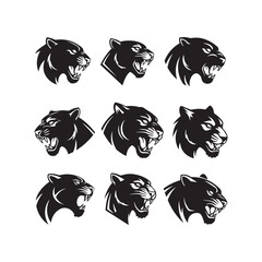 Panther Head Silhouettes