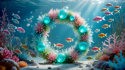 an underwater Advent wreath