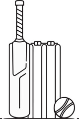 Cricket bat and ball vector