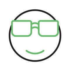 Smiling Face with Sunglasses icon vector image. Suitable for mobile apps, web apps and print media.