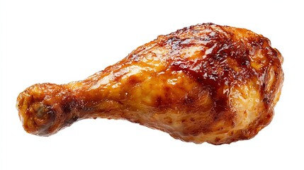 Deliciously roasted chicken drumstick with crispy skin and savory seasoning.