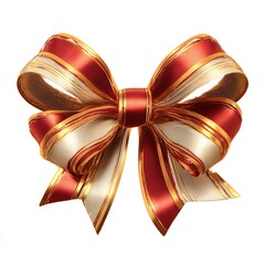 Elegant red and gold gift bow, perfect decoration for presents and celebrations.