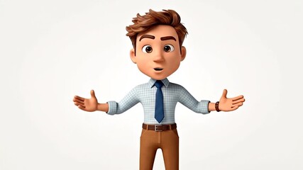 Businessman Giving a motivational speech on white background.