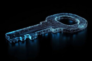 Exploring the Digital Realm A Secure Key Symbolizing Access to Encrypted Information Networks