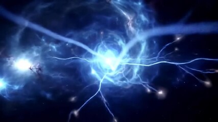 Abstract nebula in space with bright energy beams, cosmic background for science fiction imagery