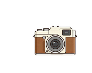 Retro Film Camera Icon Flat Design