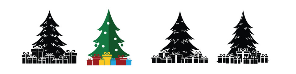 christmas tree silhouette 5 evergreen tree shape made for winter holiday theme this simple design shows the shape in a clean and easy style for holiday artwork and seasonal use with a soft look