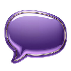 Glossy Lavender 3D Speech Bubble Design
