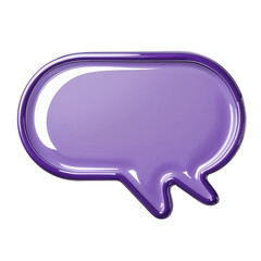 Glossy Lavender 3D Speech Bubble Design