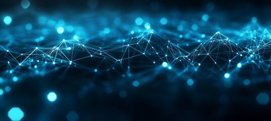 Intricate Digital Mesh Futuristic Matrix Fabric of Information Age and Technology Convergence