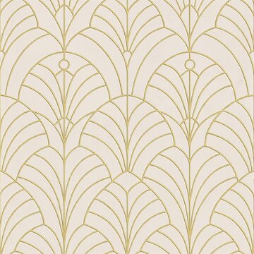 Elegant Art Deco pattern with gold geometric linework on a soft beige background, creating a luxurious and stylish decorative design.