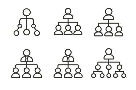 Simple organizational structure icons collection