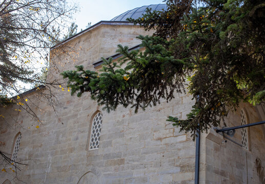 Historic stone mosque exterior in Tarakli Sakarya