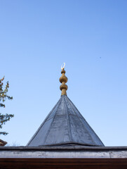 Ottoman tombstones surrounding historic mosque in Tarakli Sakarya