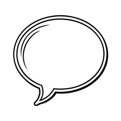 Speech bubble icon vector illustration, a communication symbol and blank chat balloon sign for web design