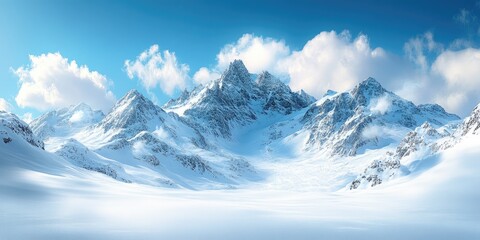 Panoramic View Of Snow-Covered Peaks