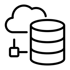 Cloud Database Icon Storage and Server Connection