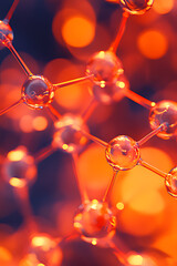 A close-up of the molecular structure featuring
