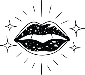 Three-dimensional abstract rendering of colorful geometric shapes and glowing lines against a dark background