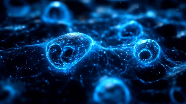 Luminous cellular networks intertwine in dark abyss