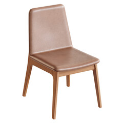 Brown leather chair with a wooden frame