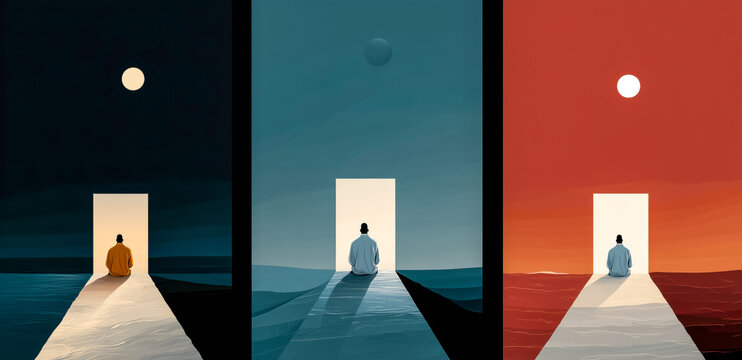 A reflective journey through different emotional landscapes.