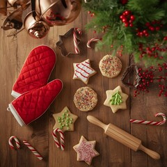 Christmas celebrating the best time and season of the year with wrapped gifts, cakes and champagne 