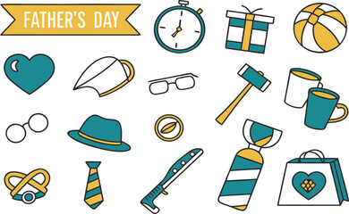 Summer symbol vector icon set for school and business design