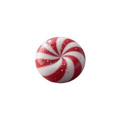 Peppermint Candy with Red and Green Stripes on Light Surface