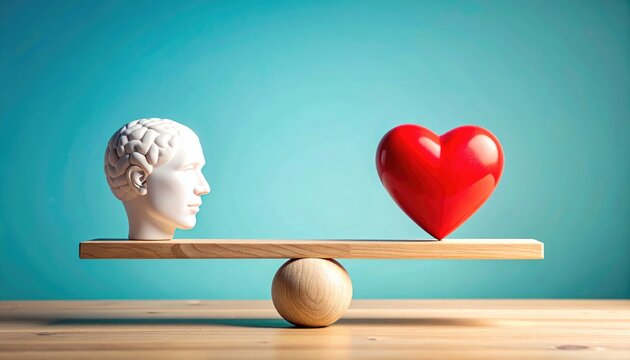 A conceptual image depicting a balance between the mind and heart