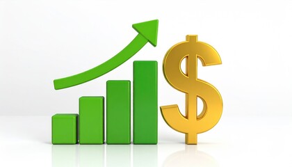 Obraz premium A graphical representation illustrating economic growth with dollar symbol and graph