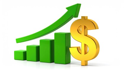 Fototapeta premium A graph showing the financial growth with dollar sign