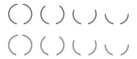 Circular and semicircular laurel wreaths forming decorative borders