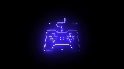 Save to Library
Download HD Preview
Find Similar
File #: 1543121429
A glowing red and blue neon gamepad icon with a glitch reveal animation on a dark background. Video game and streaming cult - Powered by Adobe