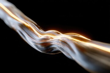 Neon visualization of a pipeline leak depicting a glowing fluid movement against a dark background