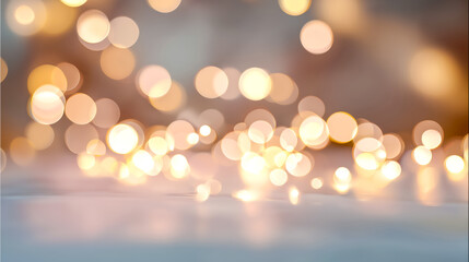 Fototapeta premium A soft, blurred background of glowing lights for a festive feel.