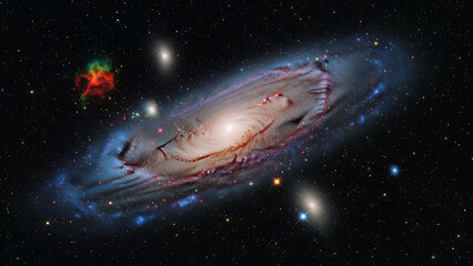 Vast Spiral Galaxy Illuminating the Cosmic Expanse with Celestial Wonders