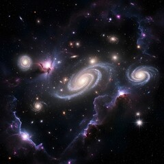 Generative AI Galaxies and Nebulae in Deep Space Galaxy Nebula Deep space Universe Astronomy Stars Outer space Cosmic Cosmos Spiral galaxy Night sky Exploration Discovery