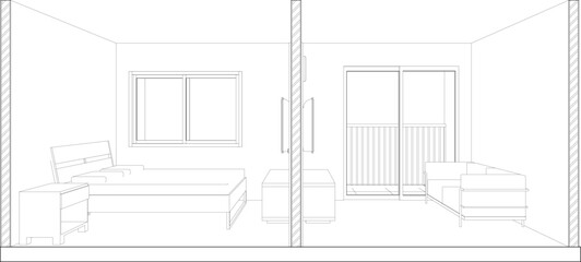 3D illustration of interior project