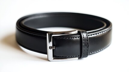 Stylish Black Leather Belt with Silver Buckle, Elegant Fashion Accessory for Business and Casual Wear Perfect for Any Outfit or Occasion