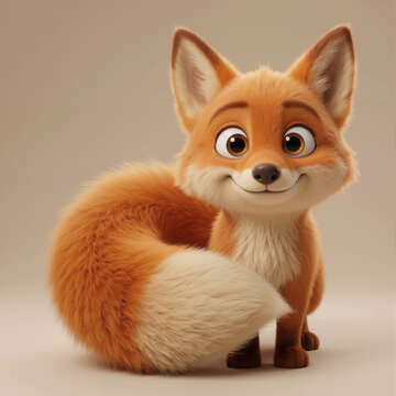 Adorable 3D Baby Fox &ndash; Cute Cartoon Forest Animal Character