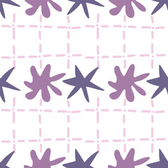 Spots, lines, dots. A seamless vector pattern of minimalist, trendy, hand-drawn abstract elements