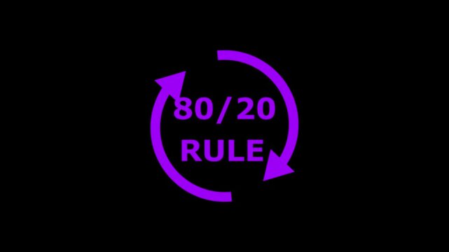 A 80 / 20 concept button on a futuristic ,beautiful abstract wave technology background, white flickering dots