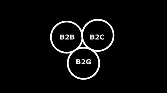 B2B Business to business Successful business ,businessmens enter into agreement. Marketing strategy, commerce. Modern flat cartoon style.B2B, B2C and B2G business vector icons