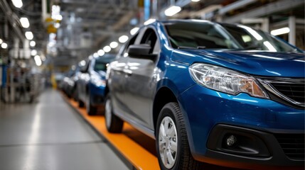 Car manufacturing process factory automotive industry industrial environment close-up view efficient production techniques