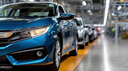 Fototapeta premium Car manufacturing process automotive factory vehicle production industrial environment close-up view efficiency and innovation