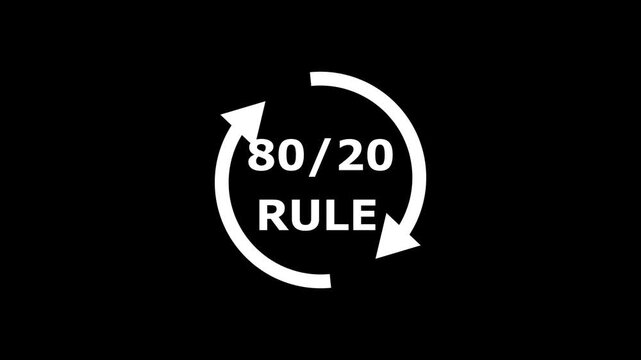 A 80 / 20 concept button on a futuristic ,beautiful abstract wave technology background, white flickering dots