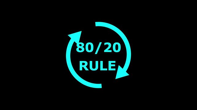 A 80 / 20 concept button on a futuristic ,beautiful abstract wave technology background, white flickering dots