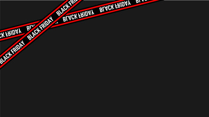 Black Friday sale background white copy space. Crossed ribbons and stripes with text on transparent background